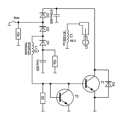 Однокатушечная схема блока электронного зажигания бензиновых кос, Белецкий А. И.
