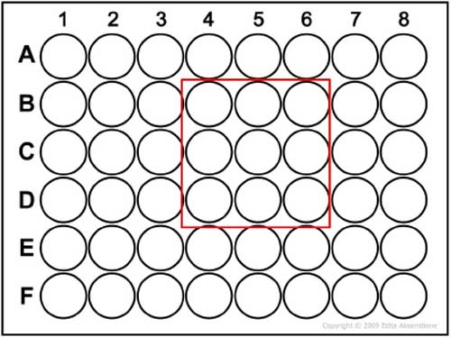 Лечебные катушки Tissue culture plate seeding pattern.